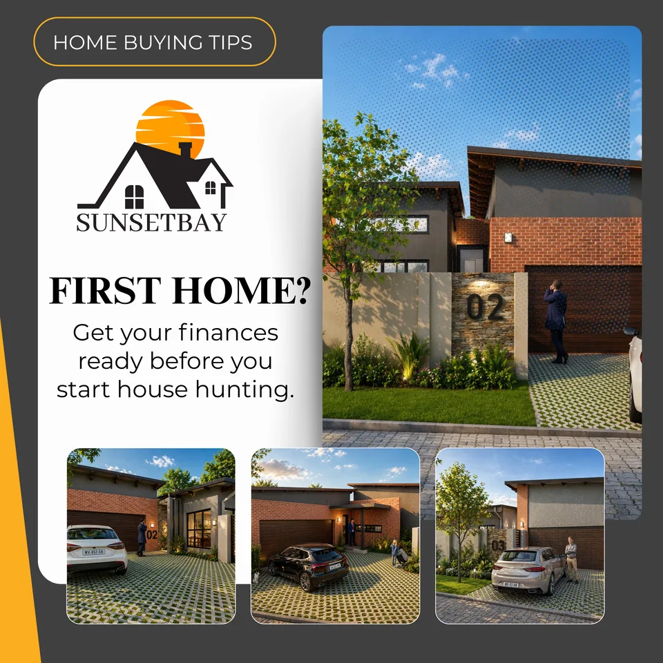 First home? Get your finances ready before you start house hunting, with renders of three brick homes