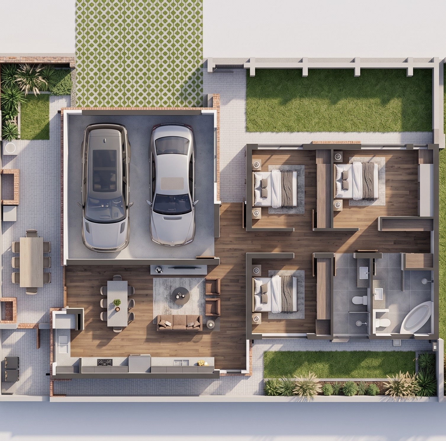Vleilands Estate Unit A alternate layout, aerial render