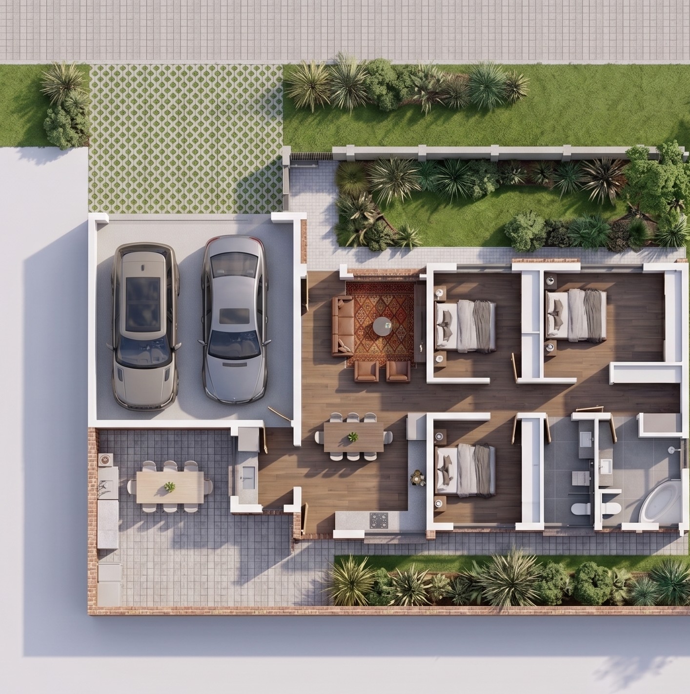 Vleilands Estate Unit B alternate layout, aerial render