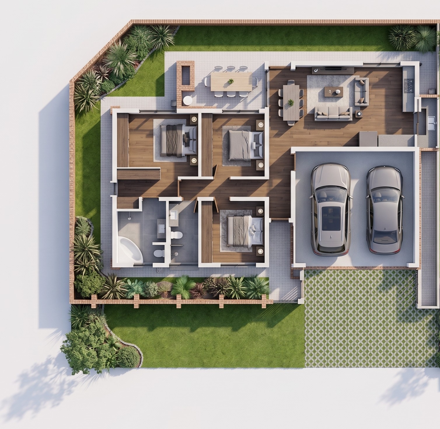 Vleilands Estate Unit C floor plan, aerial render