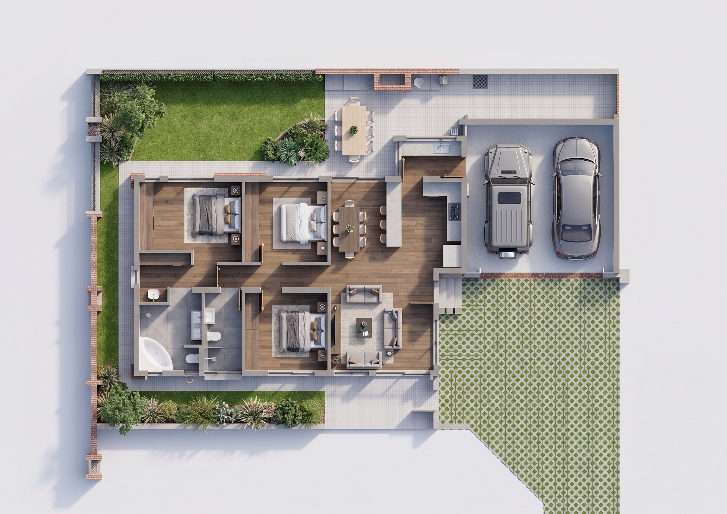 Vleilands Estate Unit D alternate layout, aerial render